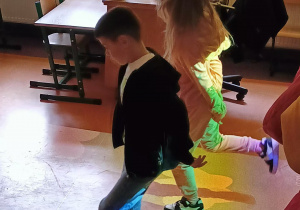 Na zdjęciu dzieci podczas Dnia Otwartego Szkoły.