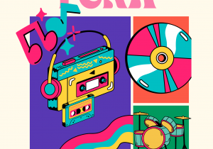 Plakat przedstawiający informację o dyskotece.