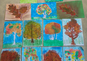 Na zdjęciu jesienne prace uczniów.