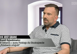 Na zdjęciu p. Kamil Dyjankiewicz podczas występu w programie telewizyjnym.