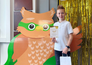 Na zdjęciu uczeń klasy 2a Arnold Witczak, finalista konkursu.